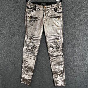 Robin's Jeans Motard Racer Metallic Zipper Moto Jeans - Men's Size 29*31 - Gold